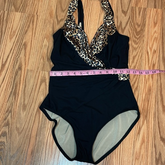 Vintage Cheetah One Piece Swimsuit, underwire, 10 - Picture 8 of 8